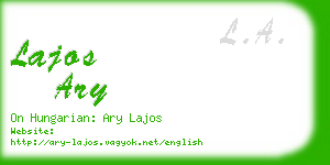 lajos ary business card